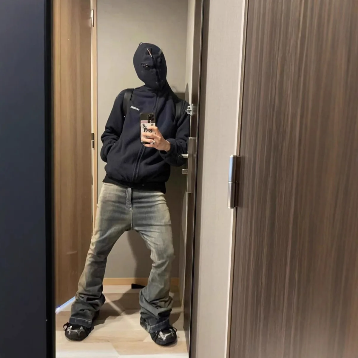 هاي ستريت جان السراويل RO نمط الرجال غسلها التدرج عالية تمتد طول الأرض عادية مايكرو متوهج ضيق التخسيس الدينيم بانت #3