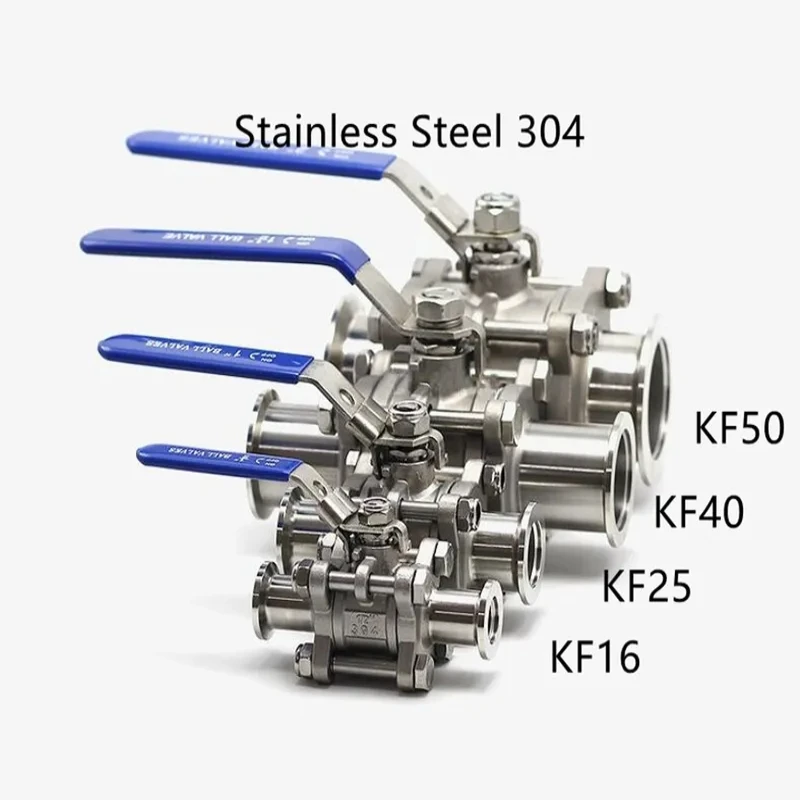 304 stainless steel kf16 kf25 manual high vacuum hydraulic Quick Install Ball gas safety leak detected