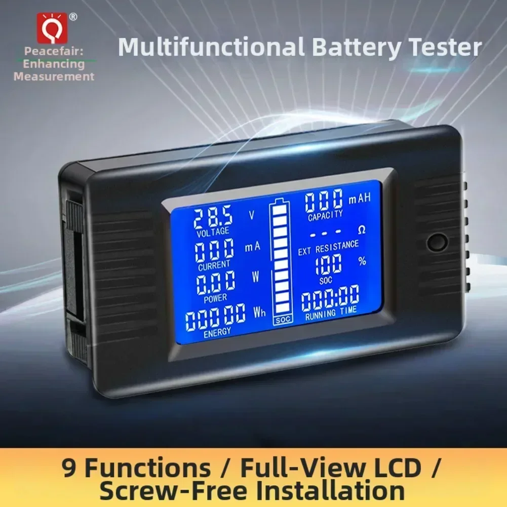 

Тестер автомобильного аккумулятора постоянного тока 0-200 В, 1 шт., с индикатором отскака энергии, измеритель тока и напряжения, тестер энергопотребления и энергии