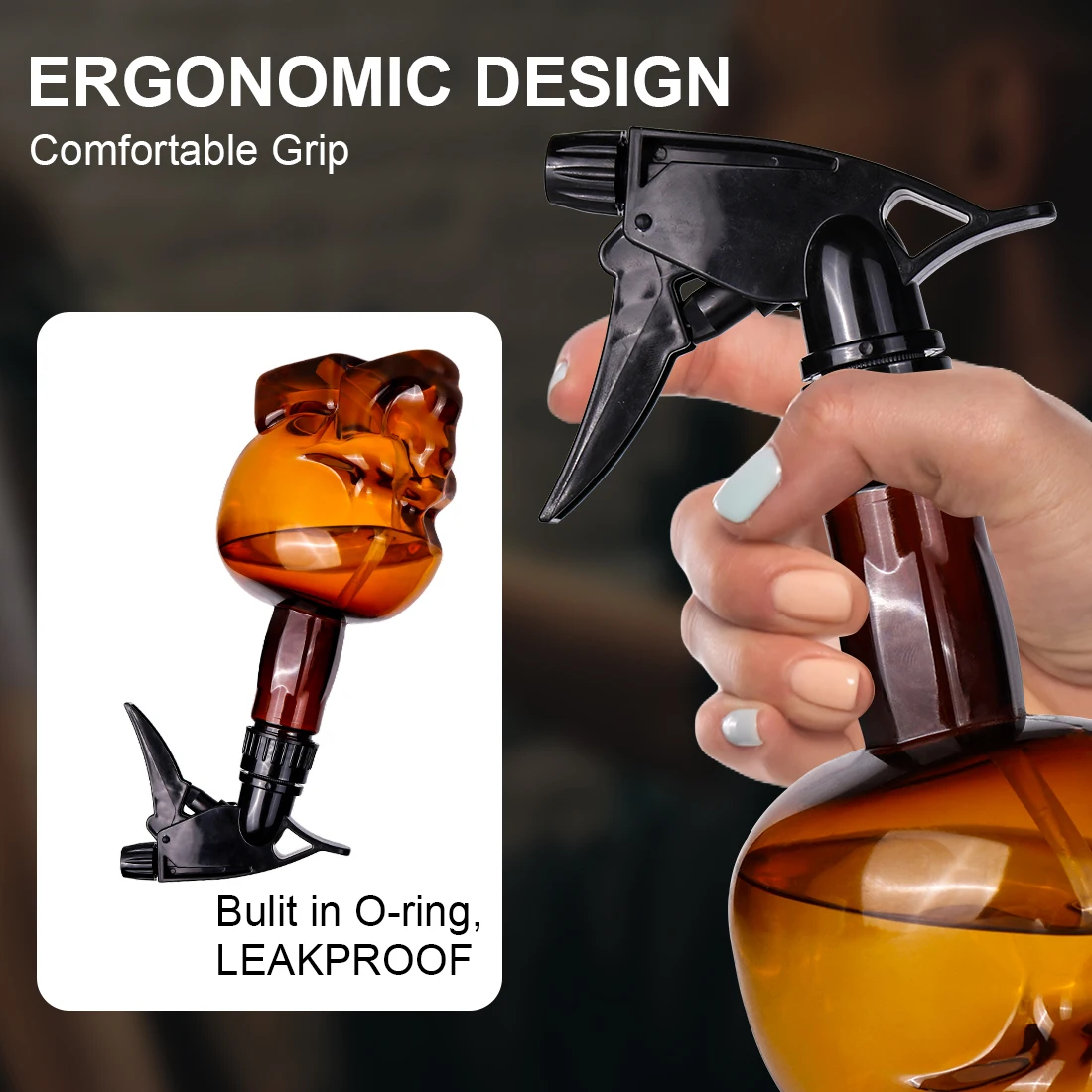 Skull Shape Spray Bottle 500ml Adjustable Nozzle Dual Mist Jet Leakproof PET For Tattoo Shop Barber Hair Styling Salon Supplies