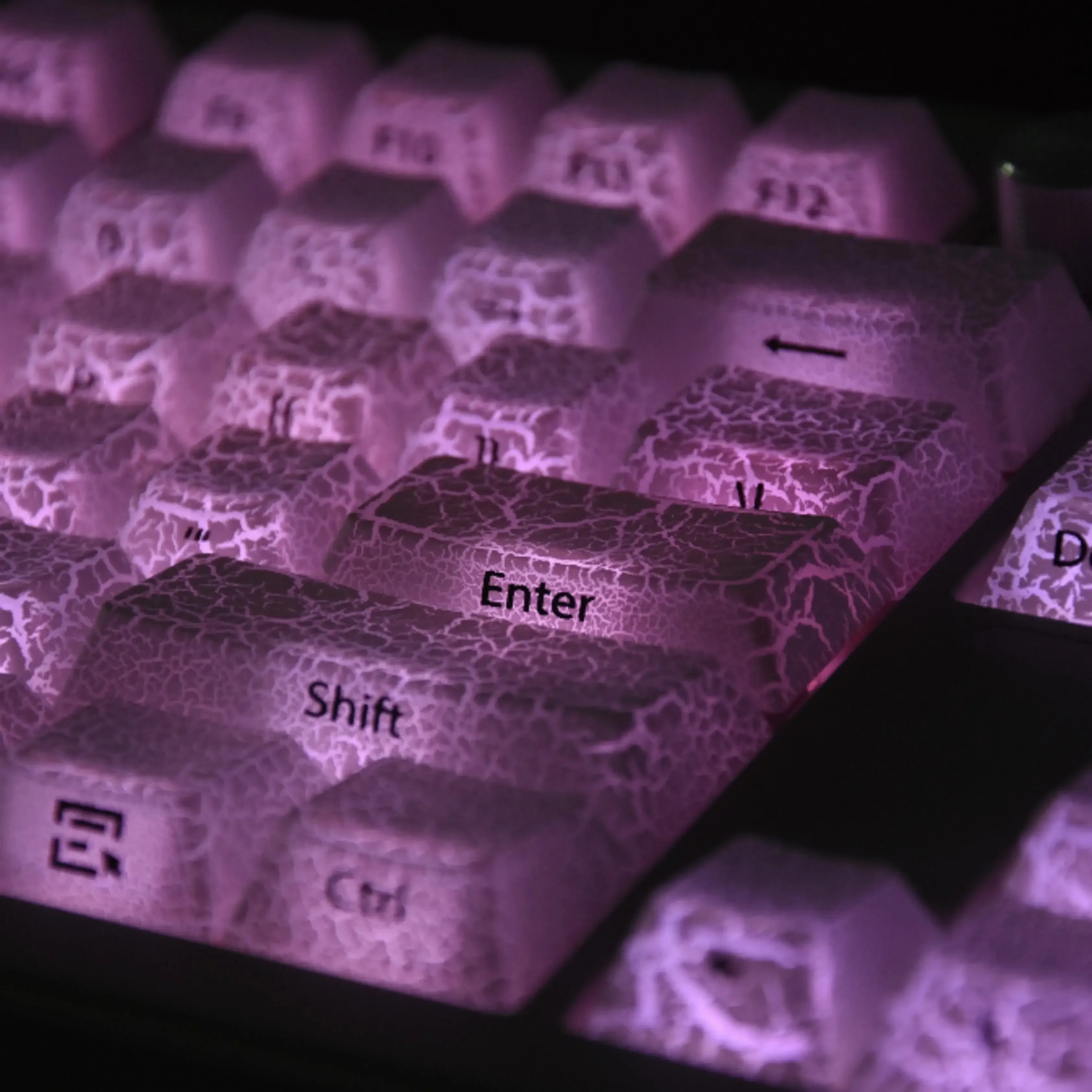Fission-White Ice Crack 3.0 Keycap Irregular Bump Texture Snow Melt PC Plus Inkjet 123 Keys