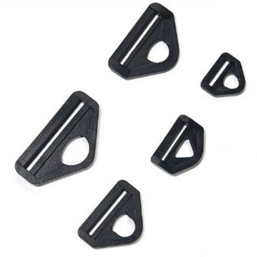 10pcs Plastic D-Ring Loop Insert Buckle 20/25/32/38/50mm Black Webbing Adjuster With Bar Swivel Clip