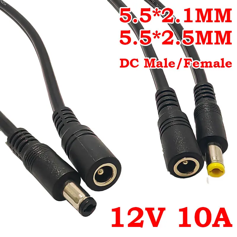 

1/2/5Pcs 18AWG 5521 5525 DC Male or Female Power Plug Cable Jack Adapter Connector 12V 10A Power Supply Cords DIY For CCTV LED