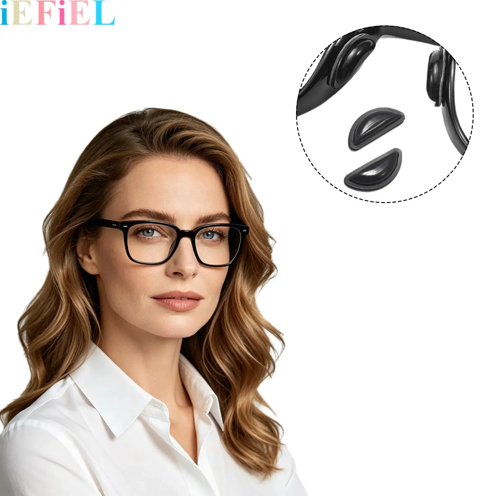 10Pairs Silicone Air-bag D-shaped Anti-slip Pressure-reducing Eyeglass Nose Pads Nose Rests Accessories for Eyewear Daily Use