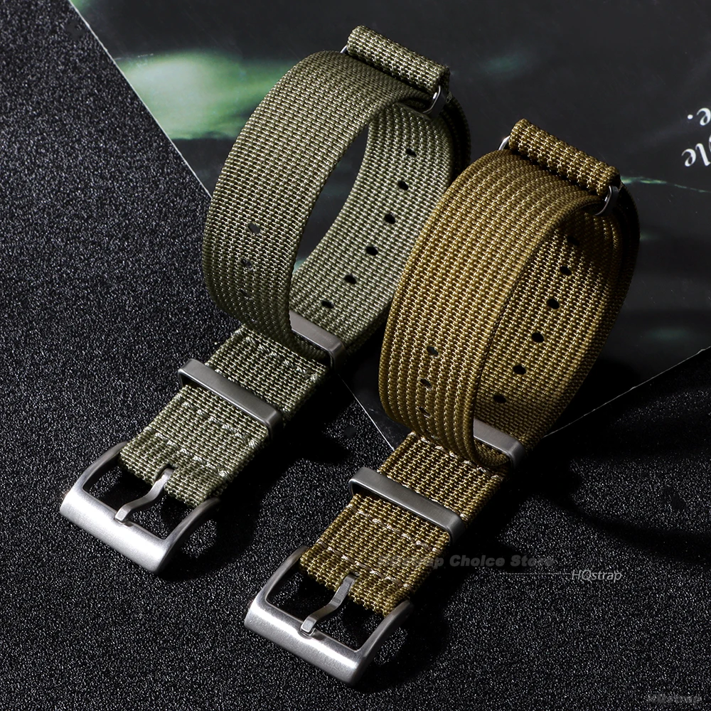 18mm 20mm 22mm 나일론 짠 캔버스 시계 밴드 고급 강철 바늘 버클 스트랩 세이코 군사 스포츠 손목 벨트에 대한 유니버설 팔찌