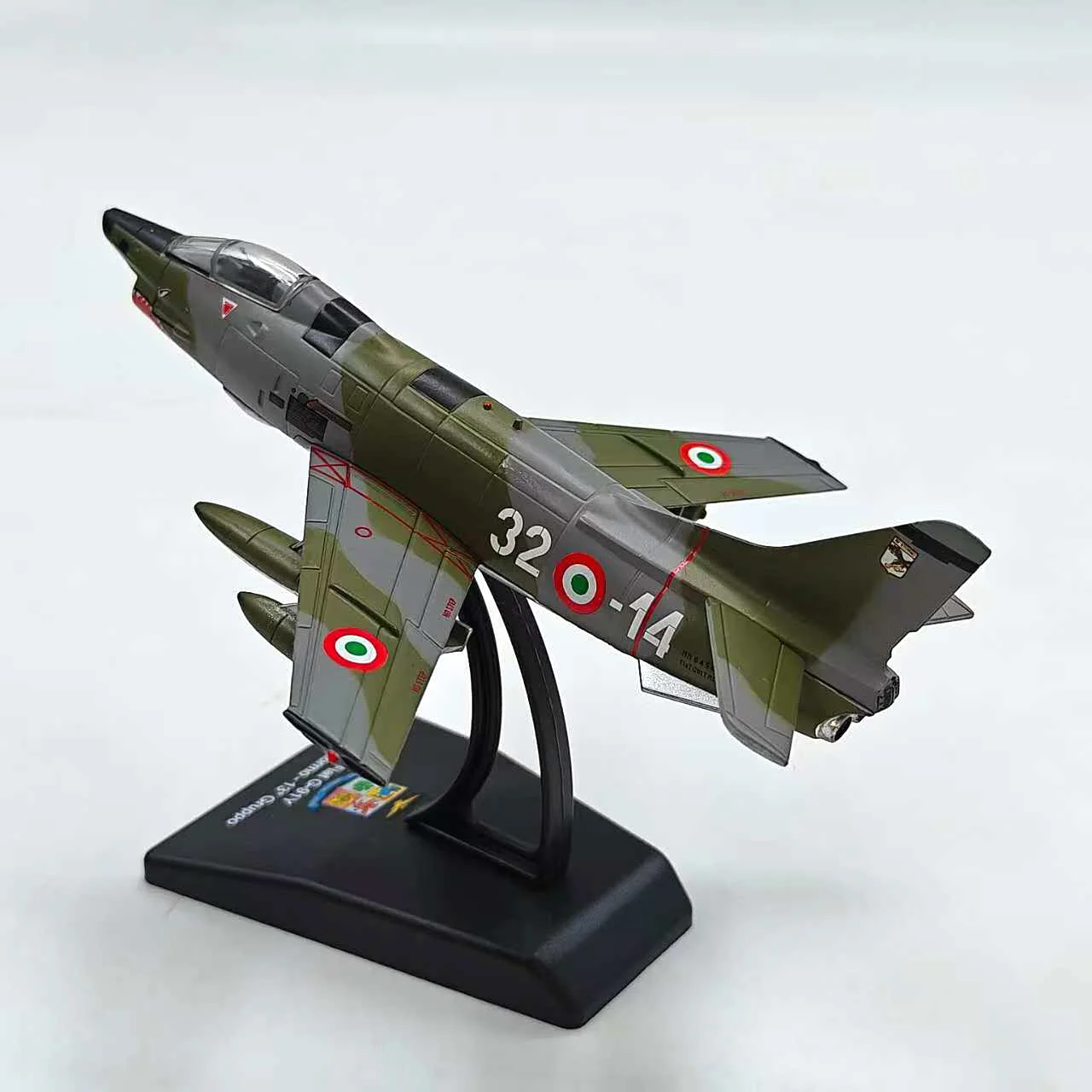 

Литой под давлением масштаб 1:100 Fiat G-91Y Attack 32, модель самолета из сплава, Коллекционная игрушка, подарок, сувенир, украшение для дисплея