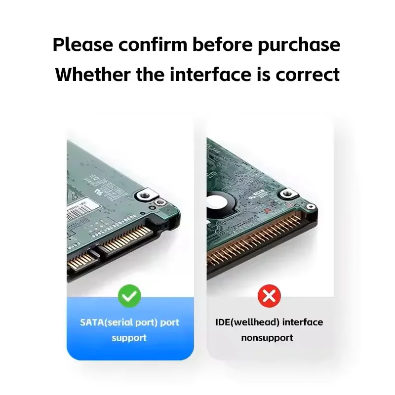 Nueva carcasa de disco duro externo de 2,5 "con USB 3,0/3,1 para PC portátil compatible con hasta 6TB, se adapta a SATA SSD/HDD de 7mm/9,5mm