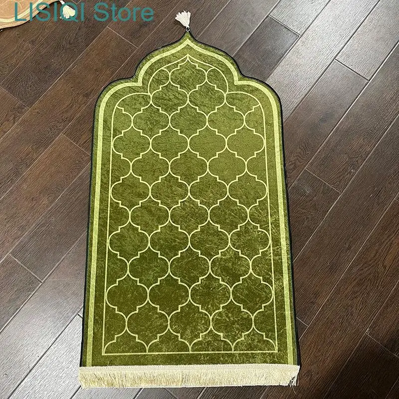 

New Prayer Mat Wool Embossed Floor Rug Non-slip Soft Outdoor Travel Pilgrimage Prayer Mat Living Room Balcony Rug