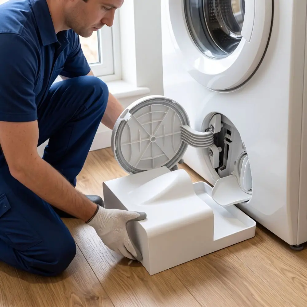 Anti-Overflow Washing Machine Drain Tray Leak-Proof Simple Drain Pan White Durable Washing Machine Drain Funnel Household