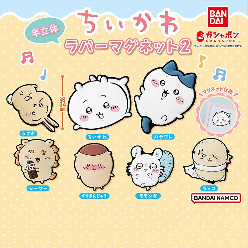 Bandai BANDAI genuino Chiikawa Gashapon imanes de nevera Momonga Rakko Kurimanju Shisa Chiikawa Hachiware Usagi