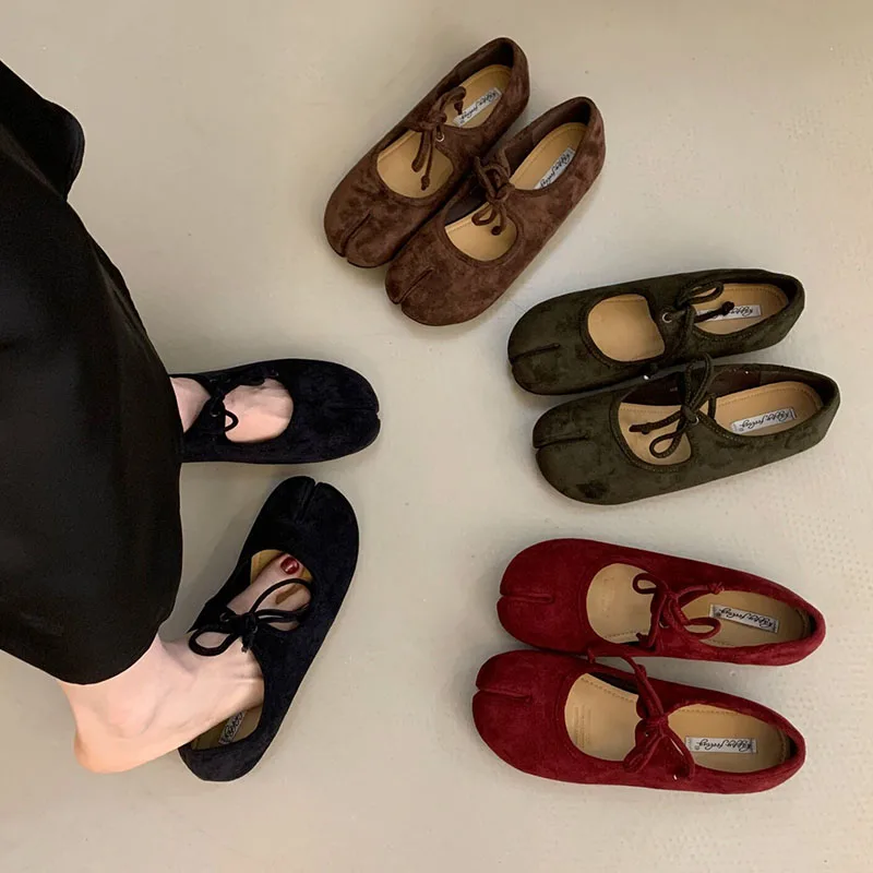Ladies Flat With Shoes New Spring Autumn Soft Female Ballet Slip On Footwear Shallow Fashion Flock Dress Women Flats Shoes