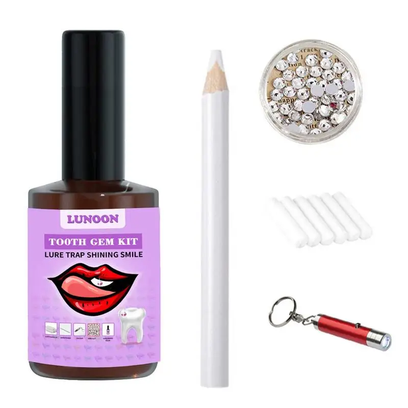 DIY Tooth Decoração Gem Kit para Mulheres, Confiável, Portátil, Completo, Bonito Aplicação, Diamante Forte, Dentes Gem Set