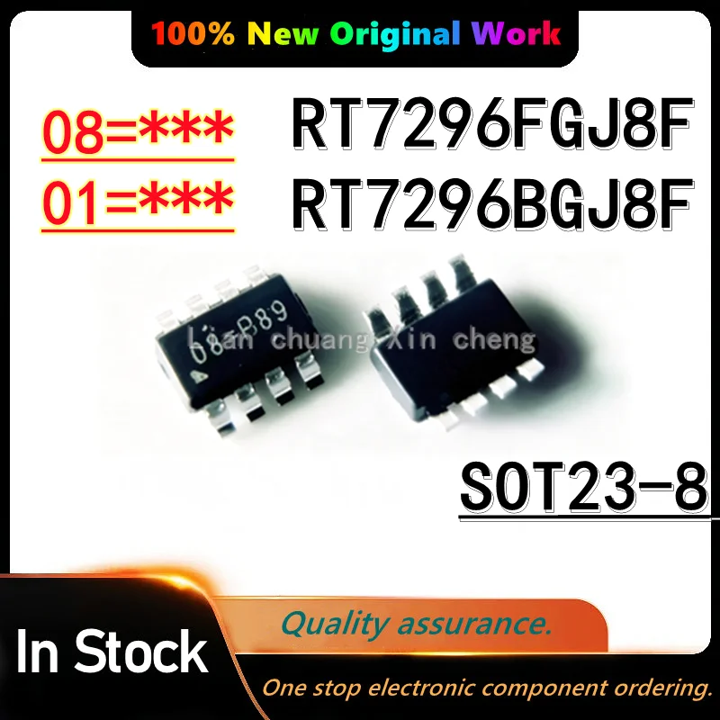 (5PCS) 100% Original RT7296FGJ8F RT7296F 08= RT7296BGJ8F 01= RT7296B RT7296 SOT23-8 NEW CHIP