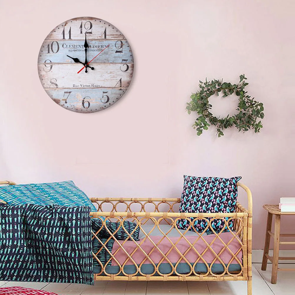 

Wooden Wall Clock Natural Wood Preservative Long Life Frameless Design Silent Operated Round Hanging Clock For Bedroom