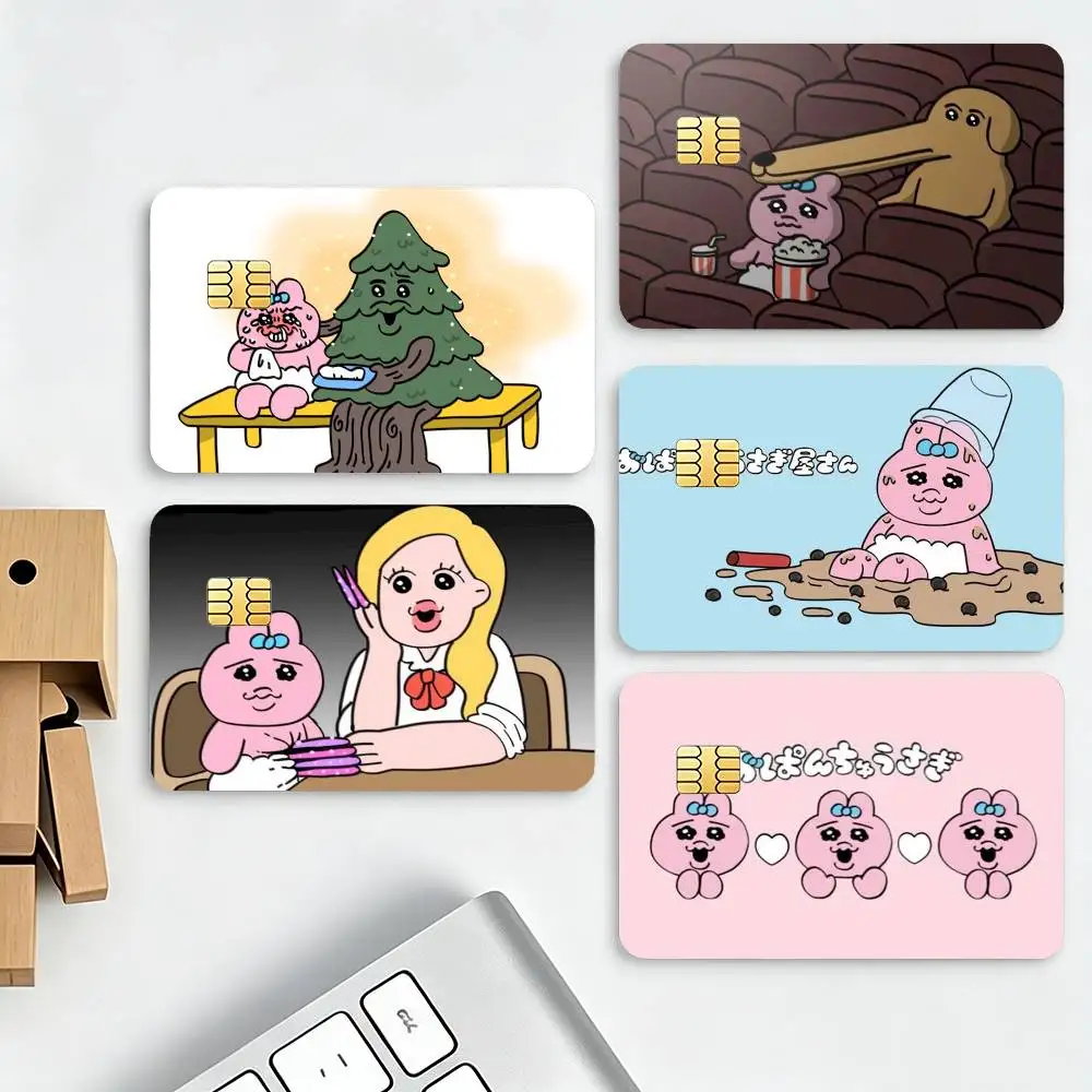 Cartoon O-Opanchu U-Usagi-S HD Waterproof Credit Card Stickers Silicone Decals For Chip Game Cards Gift