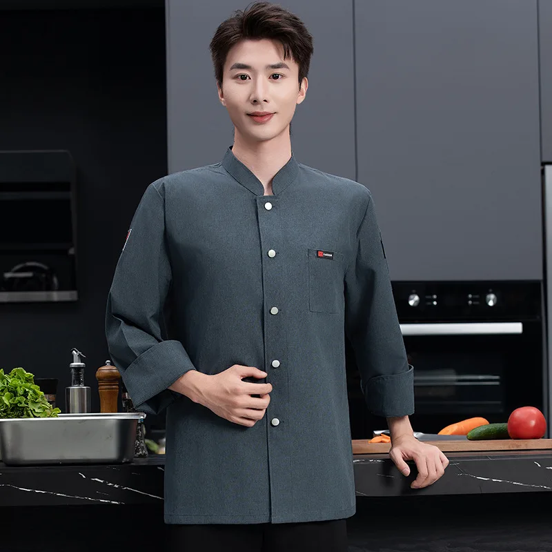 

Chef's work uniform, long-sleeved, for catering, restaurant, canteen, hotel kitchen, autumn chef's clothing, baking, pastry, bak