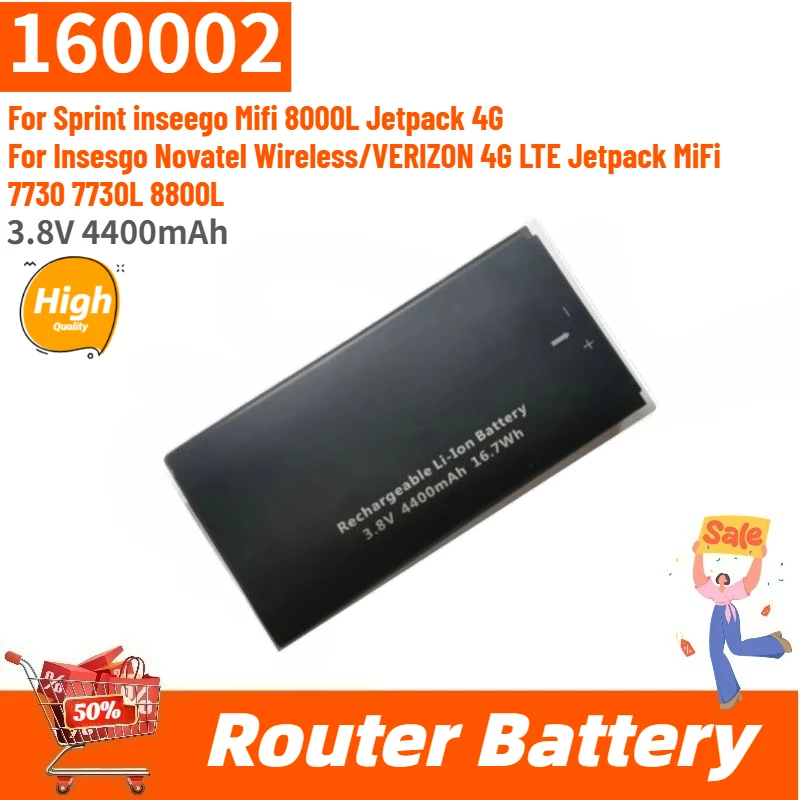 

High Quality 160002 Router Battery 3.8V 4400mAh for VERIZON 4G LTE Jetpack MiFi 7730 7730L 8800L/Insesgo Novatel Wireless