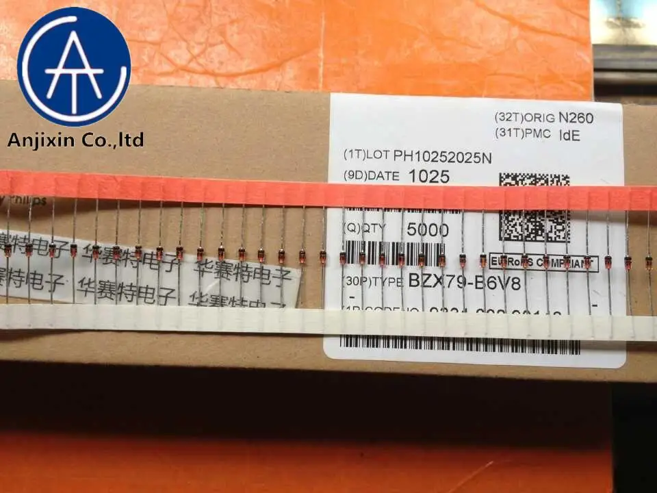 50pcs 100% orginal new BZX79-B6V8 B6V8PH 0.5W 6V8