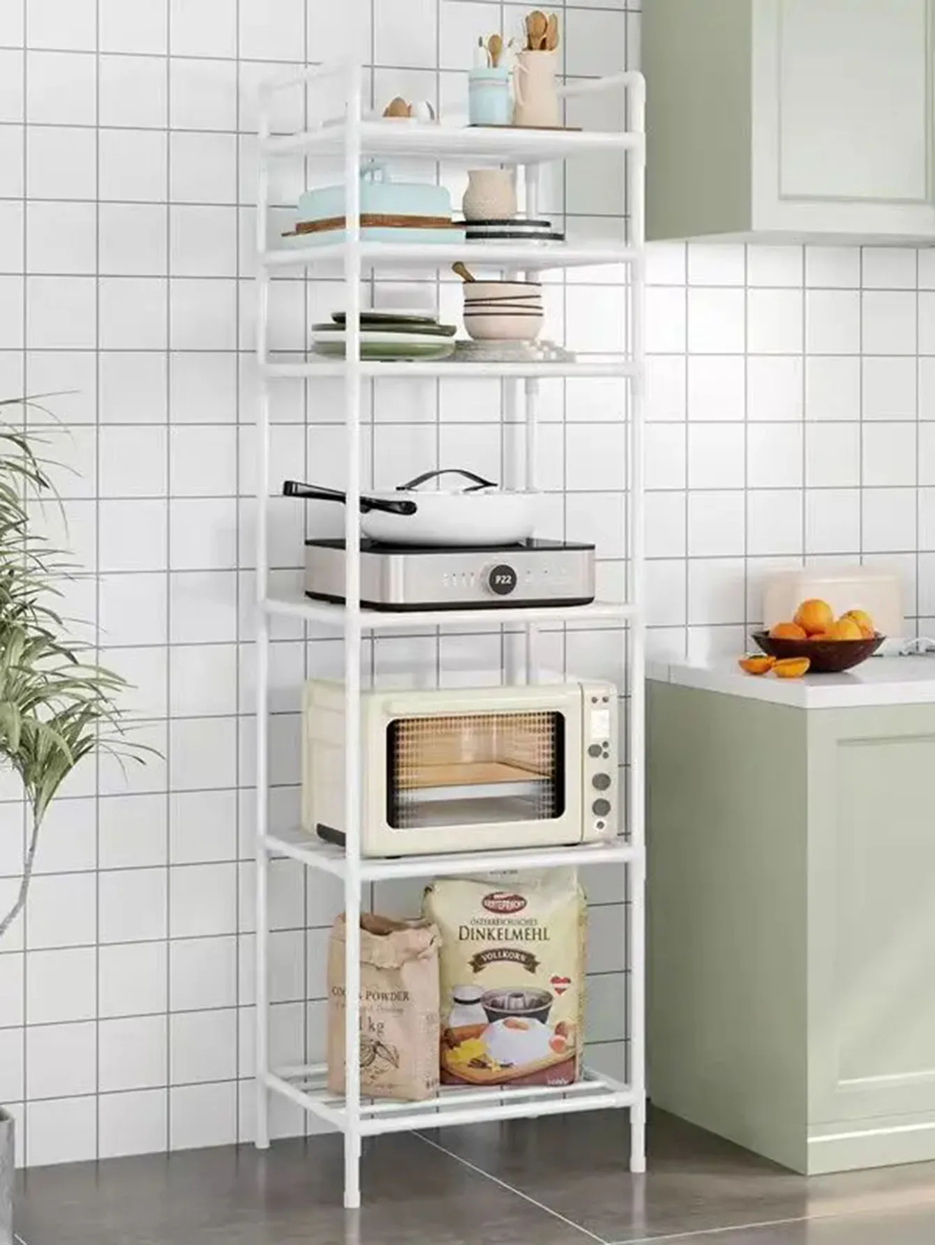 6/5/4/3 Layers Storage Shelves Household Trolley Standing Rack Home Bathroom Pantry Organization and Kitchen Storage Accessories