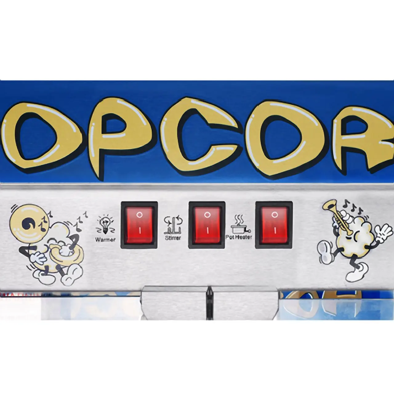 Popcorn Pop Heaven Popcornmachine - 12oz roestvrijstalen ketel, afwijkende kernbak, verwarmingslicht en accessoires (blauw)