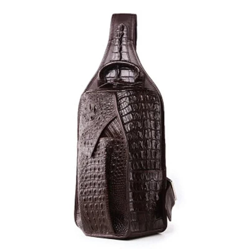 

VVBrown new crocodile chest package male business male large capacity Single shoulder bag leisure