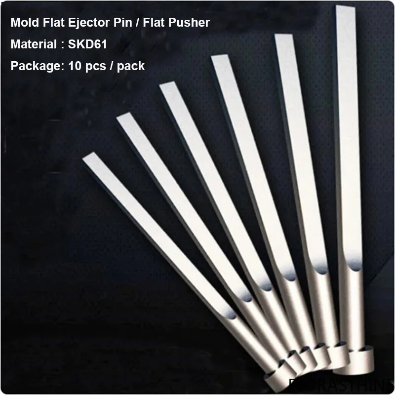 10pcs SKD61 Plastic Mold Accessories Flat Ejector Pins Blade Ejector Used to Eject Ribs from Plastic Products