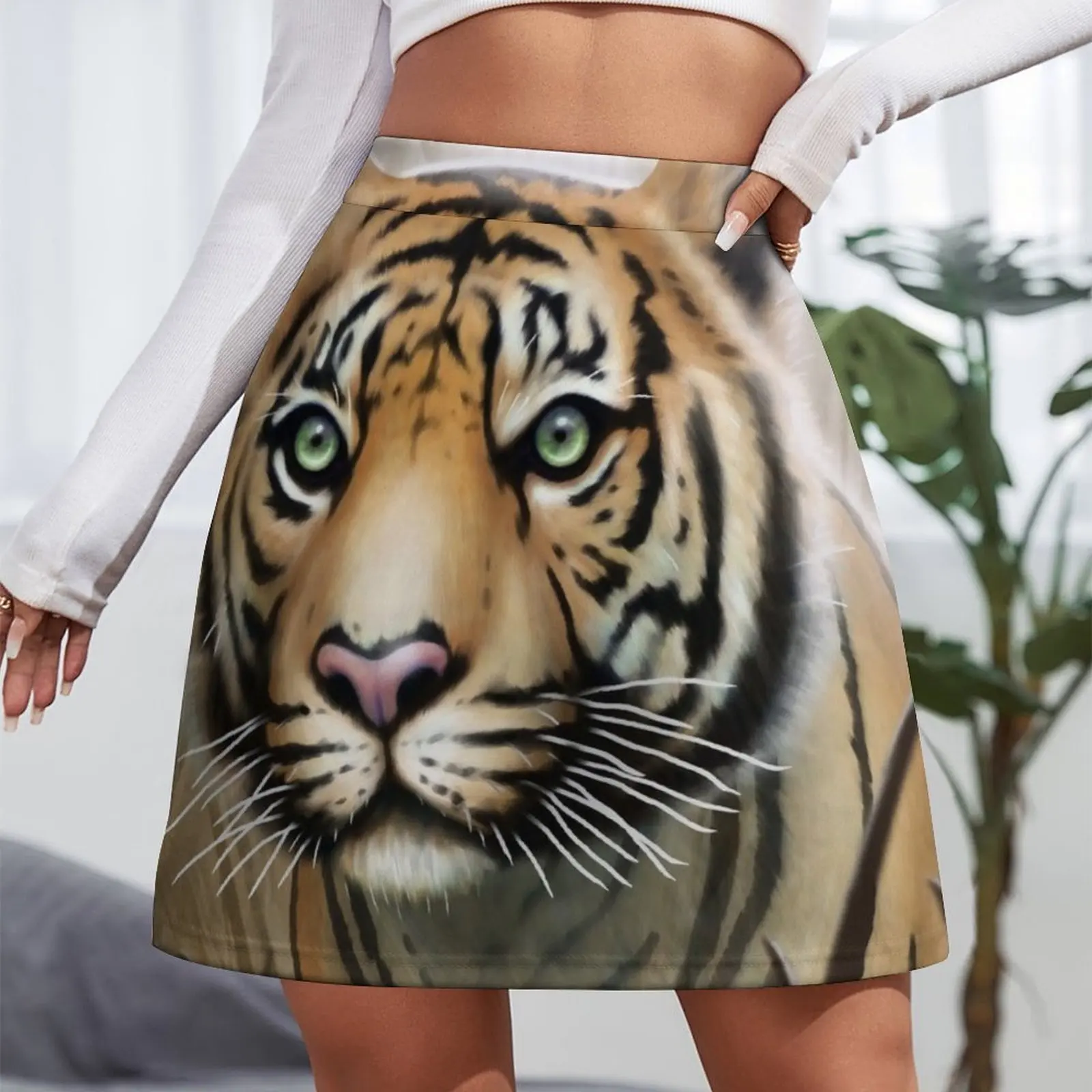 Tiger Mini Skirt Skirt satin Womens dresses 90s aesthetic Mini Skirt