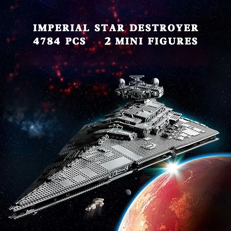 

4784pcs UCS Imperial Navy Stormtrooper Sta Destroyer Galactic Empire 75252 Sta Cruiser Starfighter Dark Fleetship Gift
