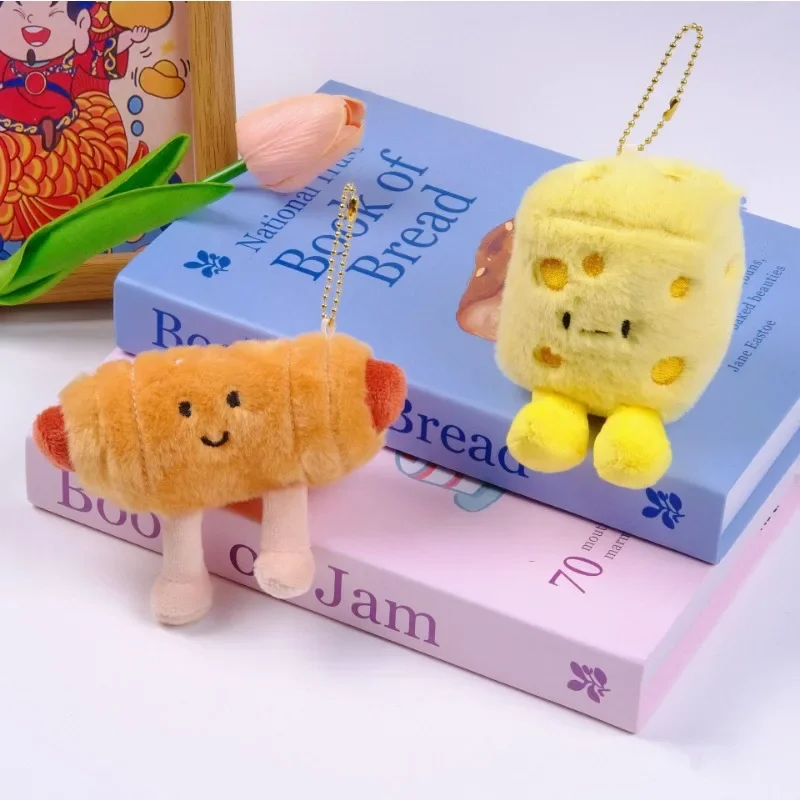 Kawaii Brot Plüsch Anhänger Schlüsselanhänger Spielzeug Puppe Kreative Croissants Rolle Brot Plüsch Puppe Schlüsselanhänger Decora Rucksack Anhänger Geschenk