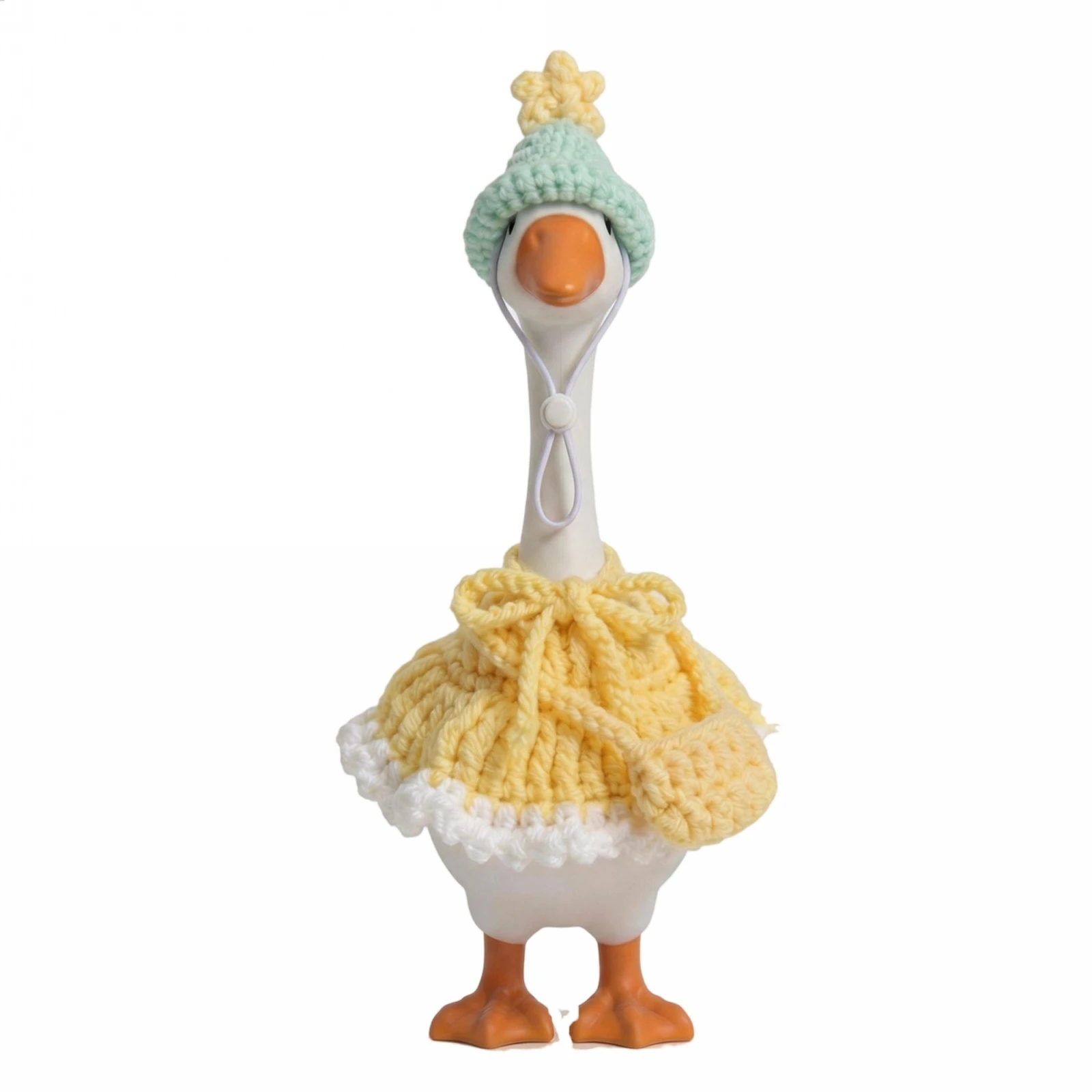 Desk Goose Outfits for 7 in Goose Knit Hat Dress and Crossbody Bag 3Pcs