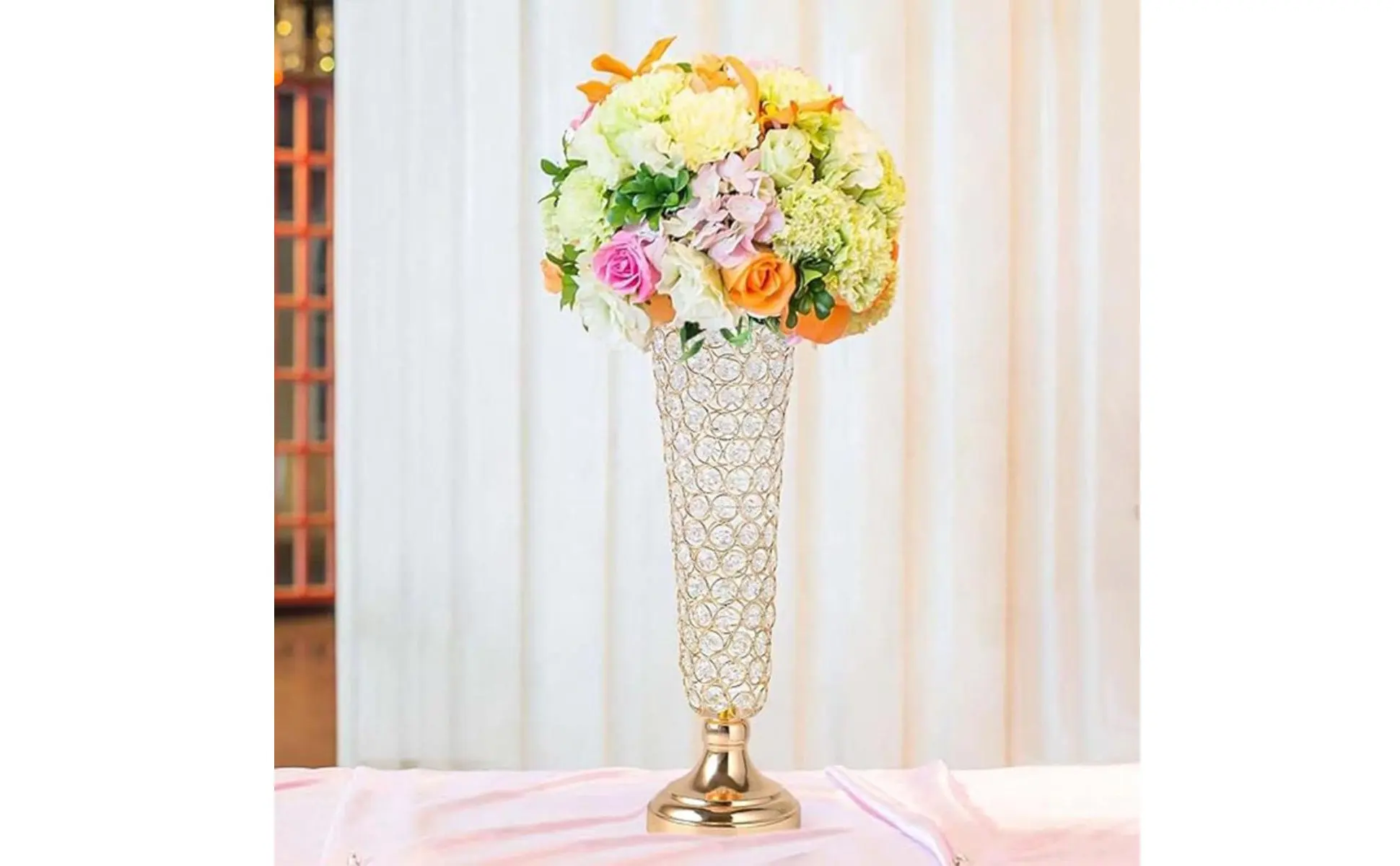 Crystal Vase Centerpiece Elegant Wedding Centerpiece Vase Crystal Flower Stand Easy to Clean Event Decor for Reception