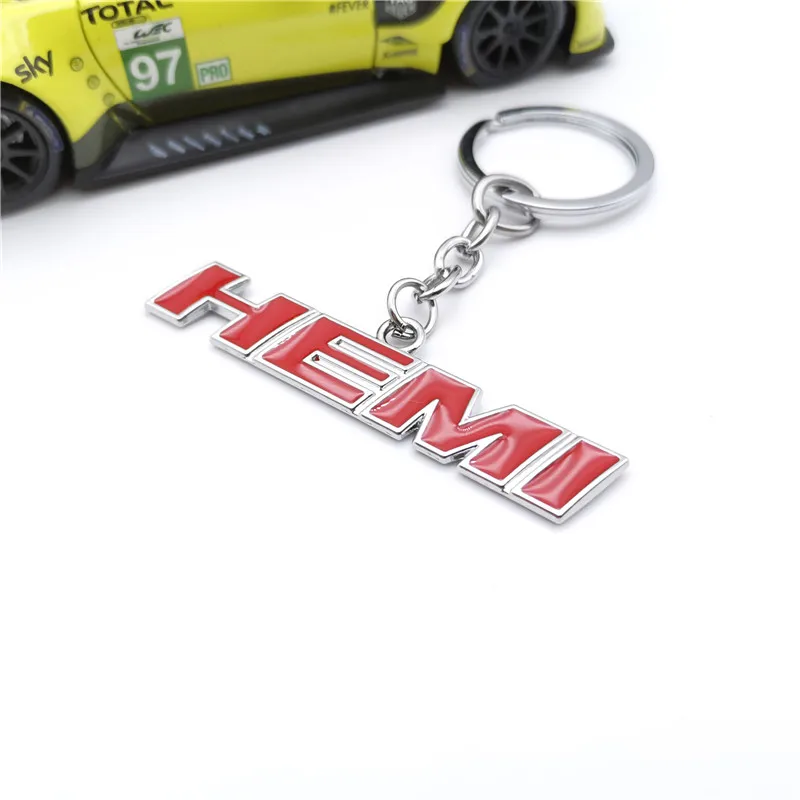 HEMI شعار مفتاح سلسلة سيارة المفاتيح سبائك الزنك ثلاثية الأبعاد كيرينغ الهدايا الإبداعية ل دودج شاحن تشالنجر السيارات مفتاح قلادة اكسسوارات