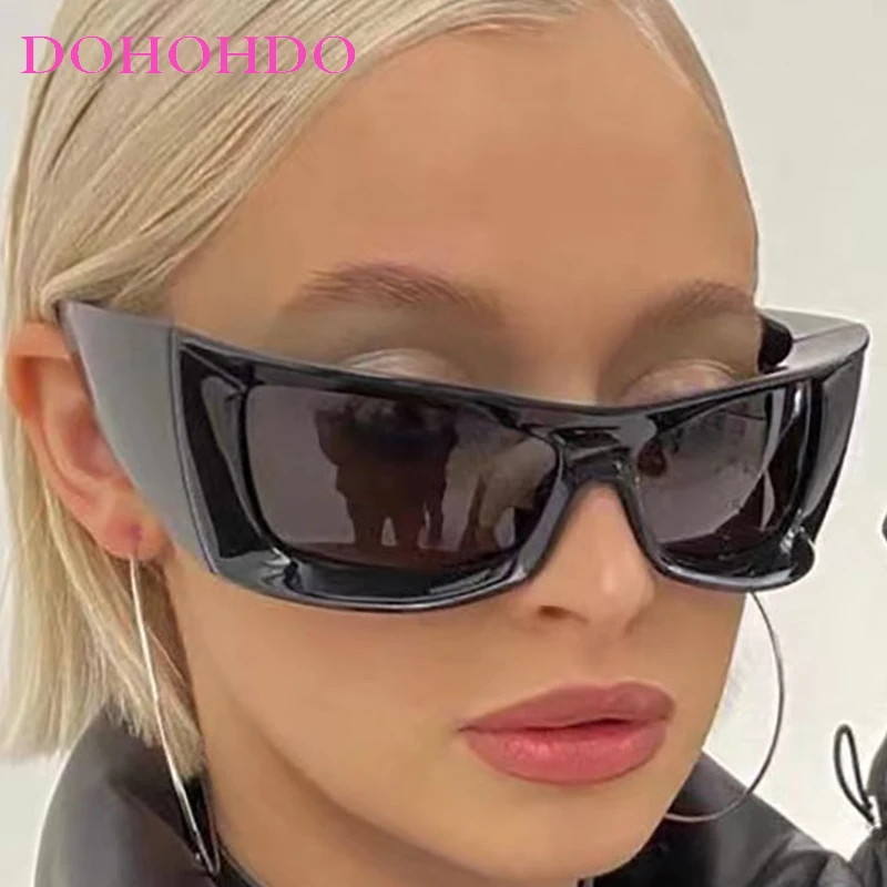

DOHOHDO Oversized Wrap Around Y2K Sunglasses Women 2025 Vintage Luxury Brand Men Sun Glasses Big Frame Fashion Punk Shades UV400