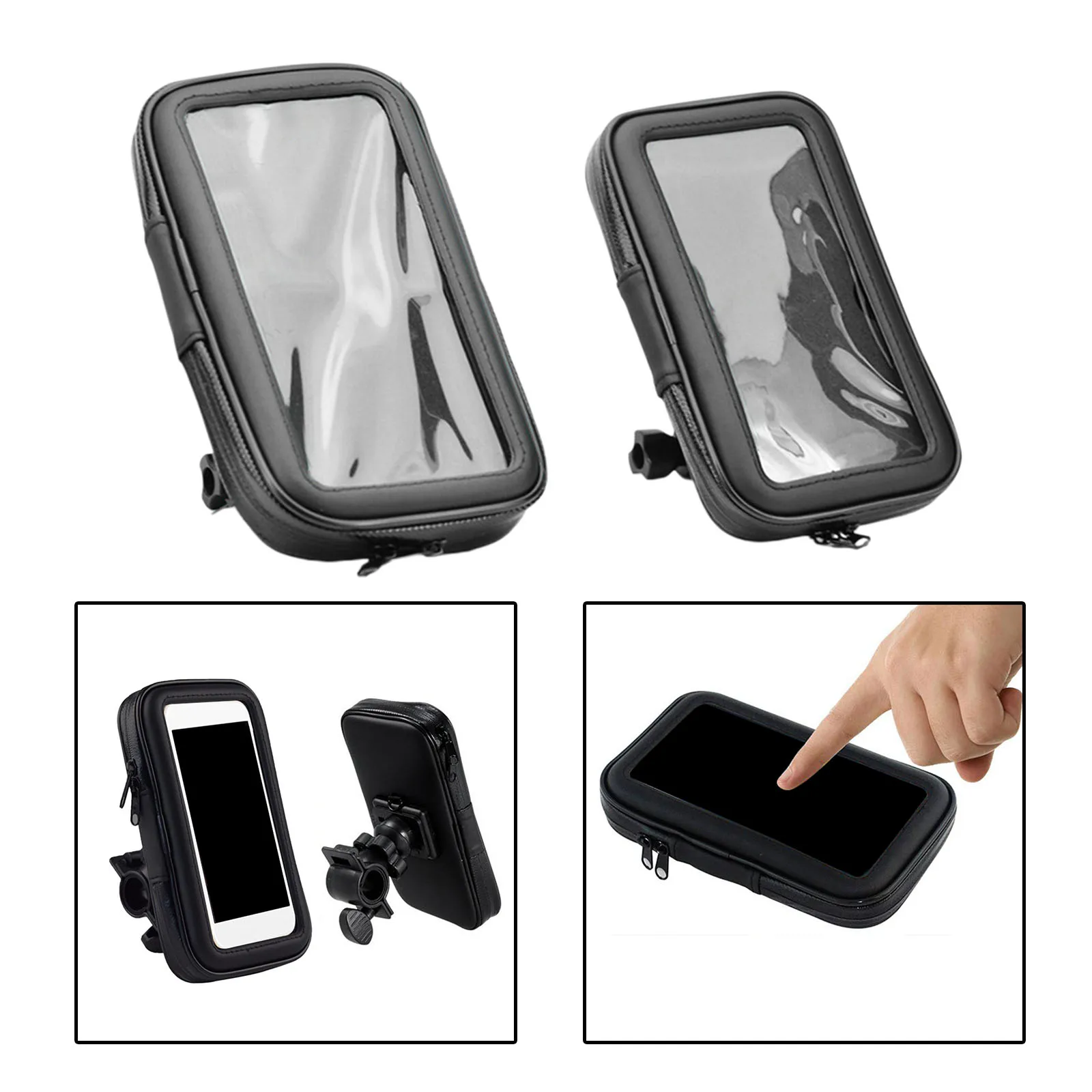 Soporte de teléfono para bicicleta, bolsa de teléfono impermeable para Moto, espejo retrovisor