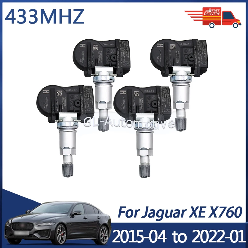 4PCS Tire Pressure Monitoring Sensor 433MHZ GX631A159AA TPMS Sensor For Jaguar XE XF 2015-2022