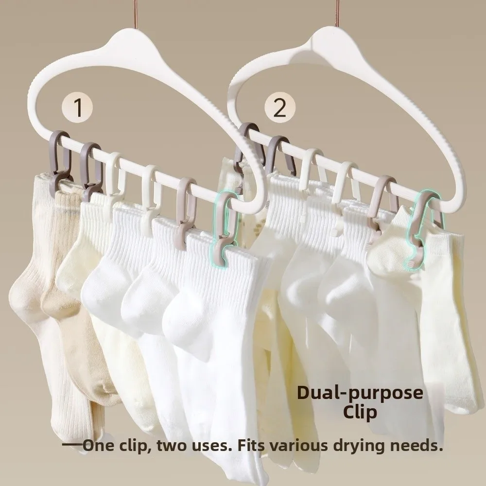 20pcs New PP Clothesline Clips Multi-functional Windproof Clip Clothes Hanger Reusable No-Mark Clothes Hangers Balcony Use
