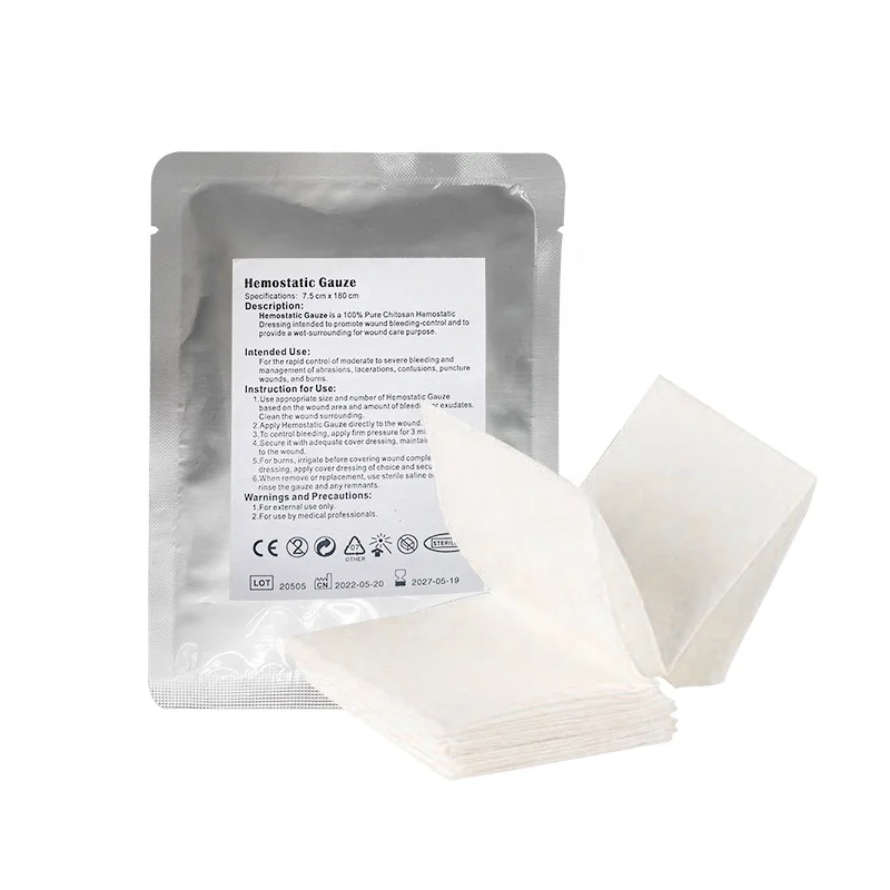 

7.5*180cm Chitosan Hemostatic Gauze First Aid Dressings Medical Bandage Stop Control The Bleeding