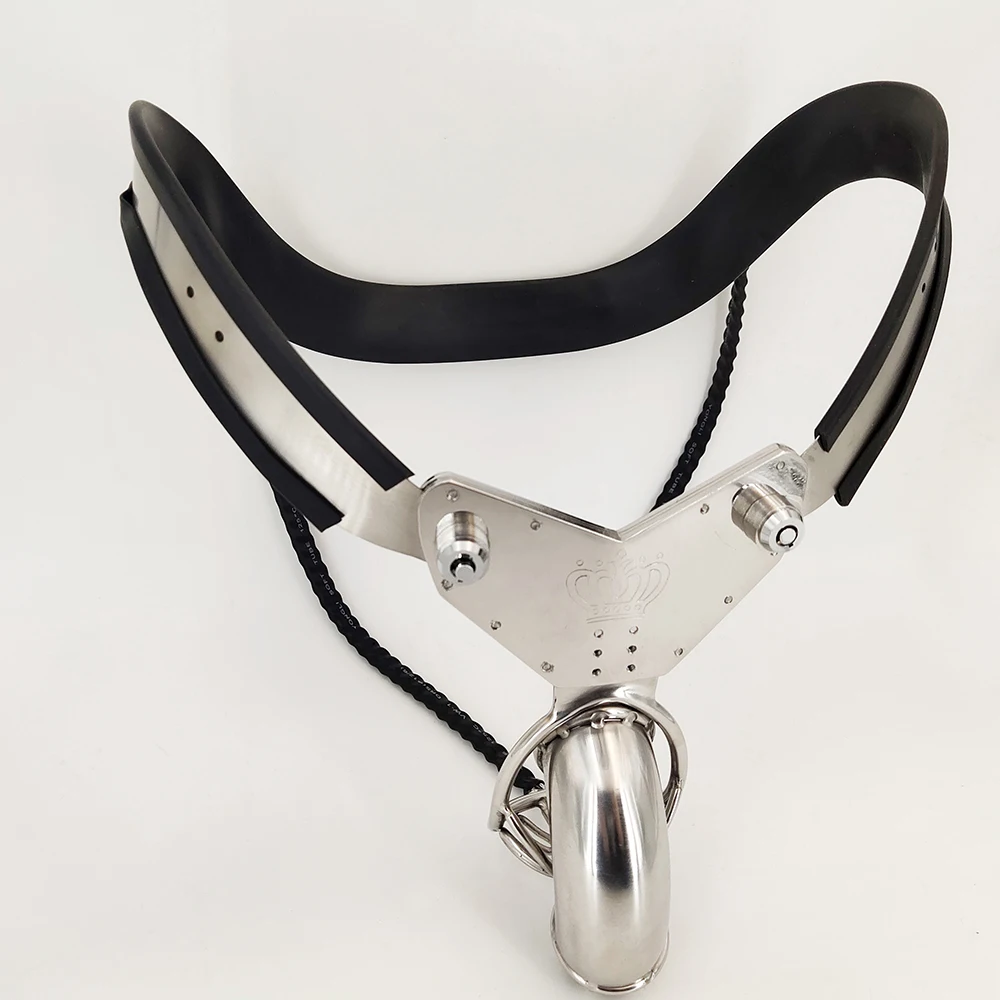 Male Stainless Steel Chastity Belt Chastity Panties Metal T-Chastity Lock Enclosed Cock Cage Anal Plugs Ascetic Sex Toys Male 18