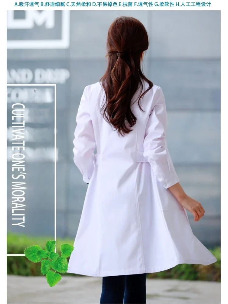 Laboratory Coat College Chemistry Nurse Overalls White Coat Long-sleeved Doctor's Uniform Male Short-sleeved Doctor Lab