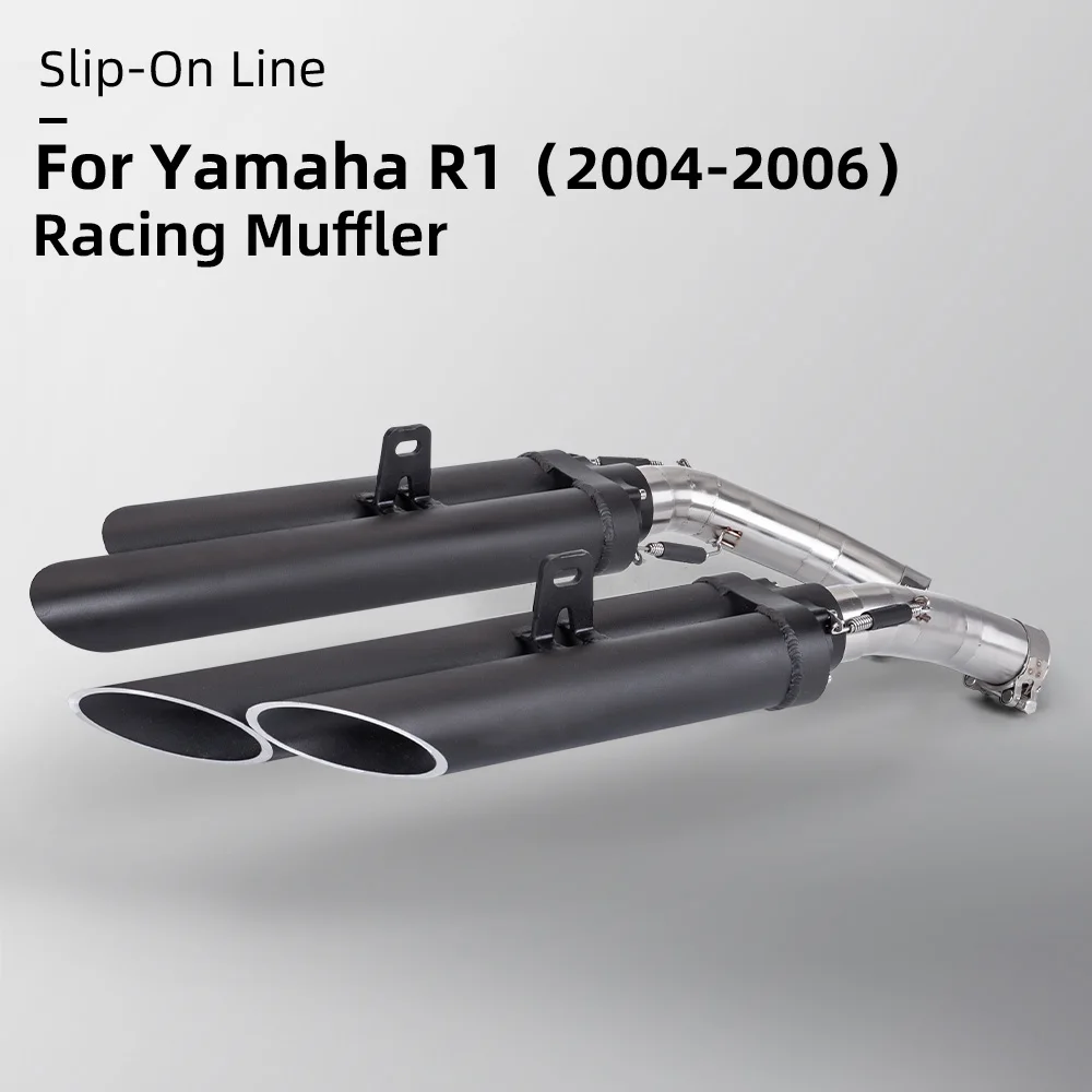 Suitable for Yamaha R1 YZF-R1 dual outlet Motorcycle Exhaust Slip On Tube Modify mid section Link Pipe Escape Moto Full System