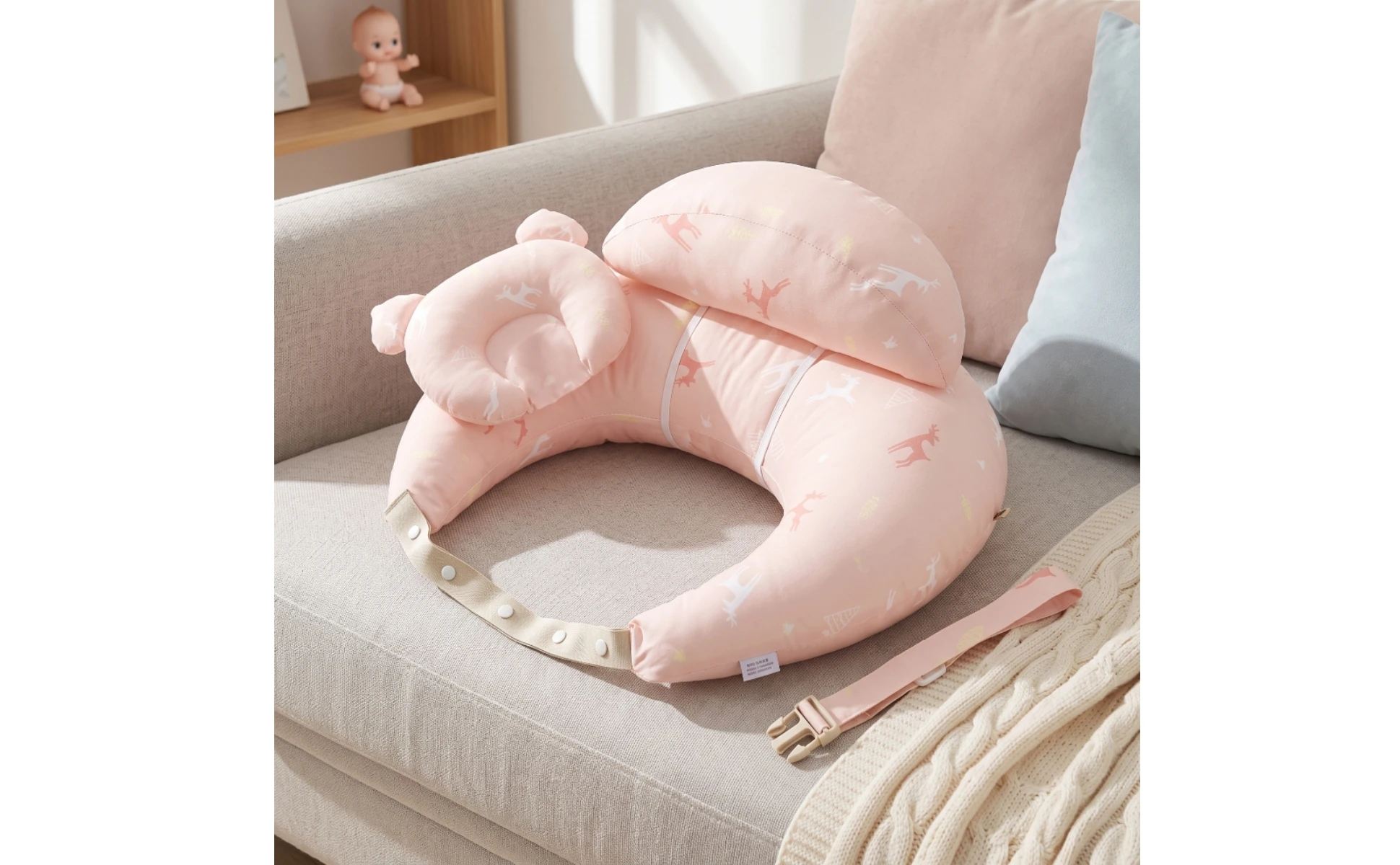 Nursing Pillow with Baby Pillow Padded Infant Support Cushion Comfortable Versatile for Newborns, Breastfeeding