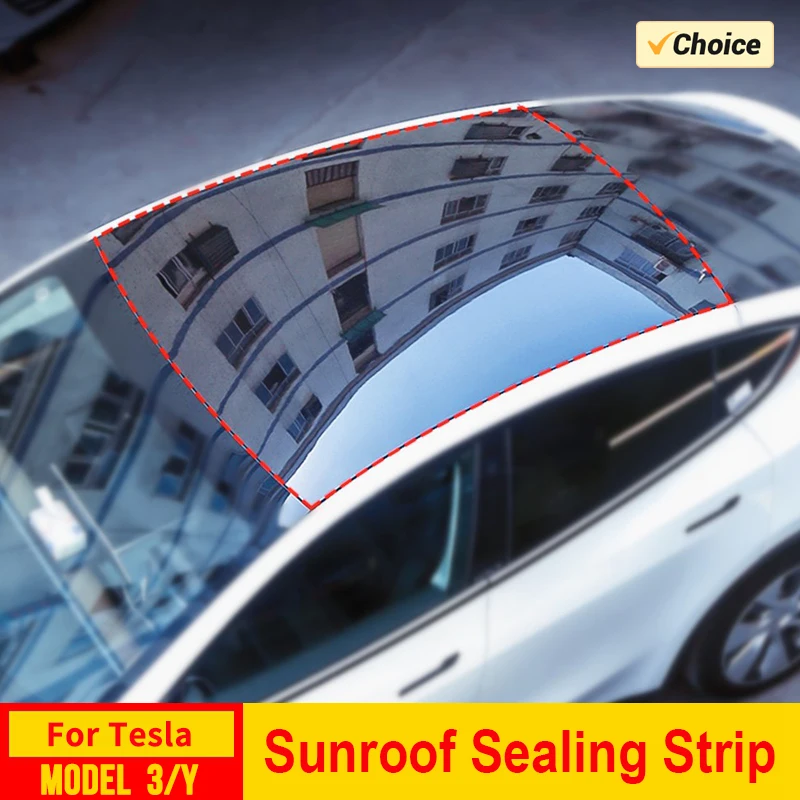 Seal Strip Rubber Kit for Tesla Model Y 3 Highland Roof Wind Guard Noise Reduction Sealing Stickers Skylight Sunroof Accessories