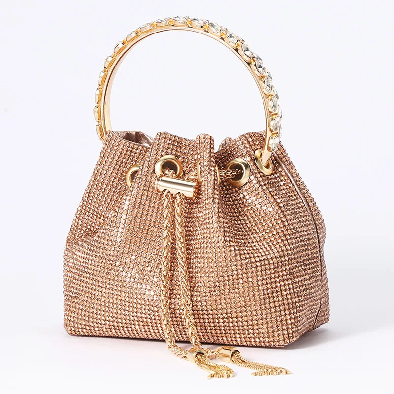 Borsa a tracolla a secchiello da donna di moda con borsa da sera con strass per borsa da sposa da donna borsa da ragazza pochette da donna Bolsos