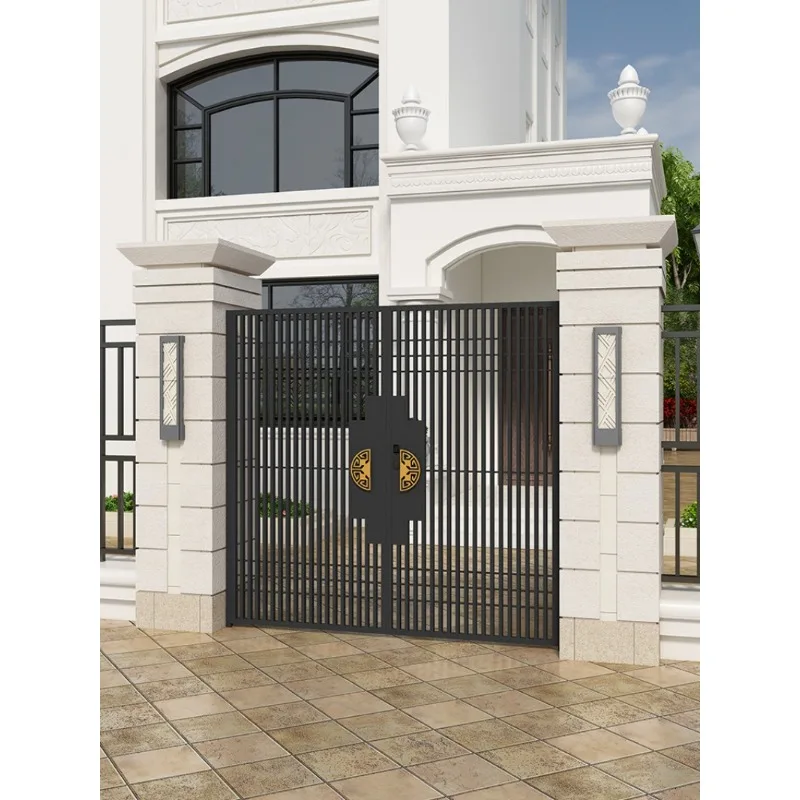 

FOB Aluminum Alloy Metal Villa Courtyard Entrance Security Fence Gate Outdoor Shutter Rustproof Double Single Open