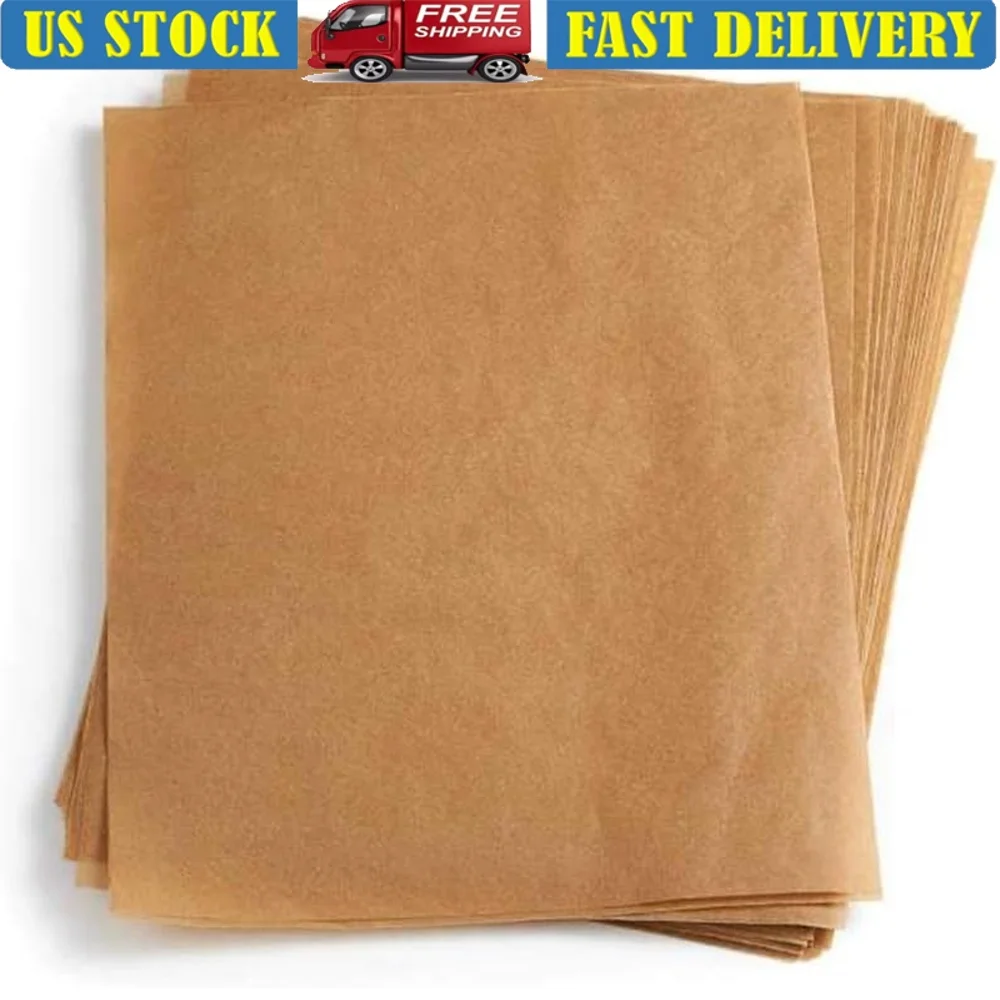 

Heavy Duty Pre-Cut Natural Unbleached Baking Parchment Paper Nonstick Reusable Resealable Pack 100 Count Fits 18x13 Pan
