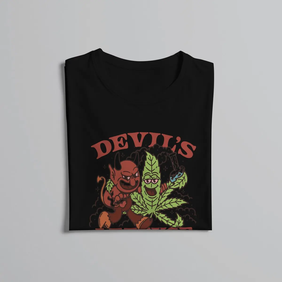 Devil\'s Lettuce O Neck TShirt Weed Marijuana 420 Smoking Classic Polyester T Shirt Man\'s Tops New Design