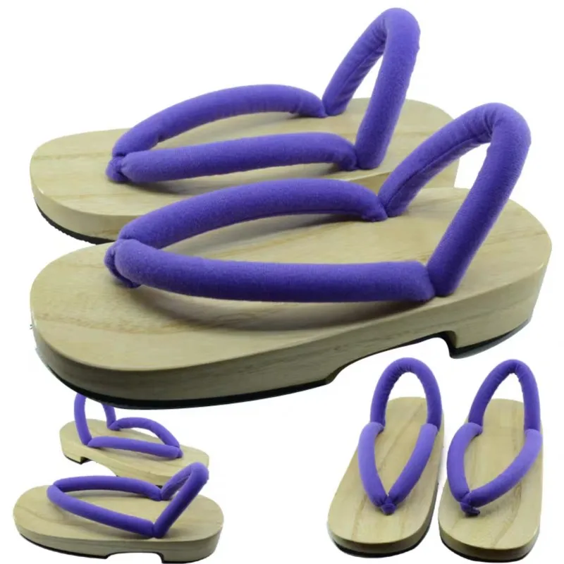 Japanese Anime Cosplay Accessory COS Clogs Kimono Flip-flops Geta Wooden Slippers Shoes