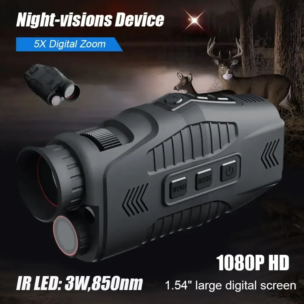 R11 1080P Day Night Use Infrared Night Vision Monocular 5X Digital Zoom 300M Viewing Photo Video for Hunting Outdoor