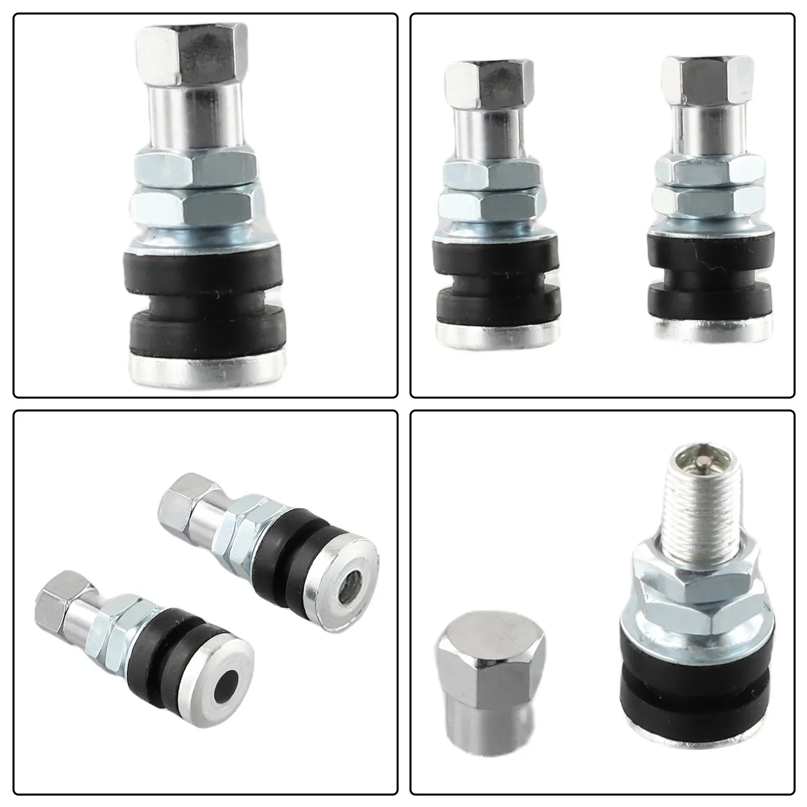 2 Pcs Car Tires Valve Short Stems Tubeless Vacuum Tire Valve Stems Silver Tires Valve Short Stems Auto Replacements Parts