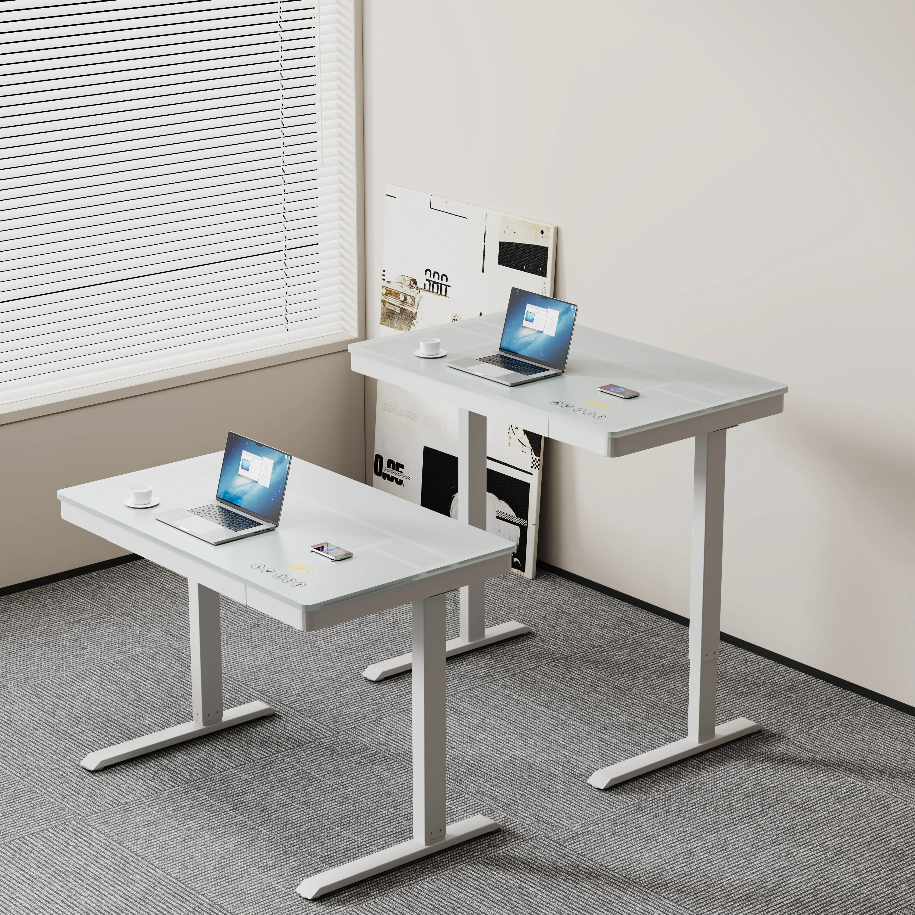 ارتفاع كهربائي أساسي قابل للتعديل طاولة مكتب مكتب المنزل كمبيوتر ألعاب دراسة الصناعية الحديثة محرك واحد